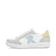 Weiße Rieker Damen Sneaker Low 41909-80 mit flexibler und super leichter Sohle. Schuh Außenseite.