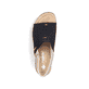 Schwarze Rieker Damen Sandalen 69460-00 mit moderner Spannnaht. Schuh von oben.