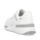 Weiße Rieker Herren Sneaker Low U1400-80 mit Schnürung sowie flexibler Sohle. Schuh von hinten.