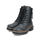 
Vanillebeige Rieker Damen Biker Boots 72634-60 mit Schnürung und Reißverschluss. Schuh seitlich schräg