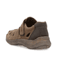 Braune Rieker Herren Slipper 03078-25 mit Klettverschluss sowie der Extraweite H. Schuh von hinten.