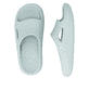 Grüne Rieker Damen Pantoletten W3450-53 mit flexibler und ultraleichter Sohle. Schuh von oben, liegend.