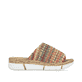 Mehrfarbige vegane Rieker Damen Pantoletten V2369-90 mit schmaler Passform E 1/2. Schuh Innenseite.