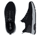 Schwarze Rieker Herren Slipper 06153-00 mit easy Hineinschlüpf-Möglichkeit. Schuh von oben, liegend.