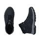 Dunkelblau-schwarze Rieker Herren Schnürstiefel 30201-14 mit Reißverschluss. Schuh von oben, liegend.