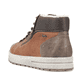 
Karamellbraune Rieker Herren Schnürschuhe 30705-25 mit einer robusten Profilsohle. Schuh von hinten