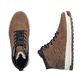 Braune Rieker Herren Schnürstiefel 38504-24 mit wasserabweisender TEX-Membran. Schuh von oben, liegend.