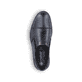 Schwarze Rieker Herren Slipper 17659-00 mit einem Gummizug sowie Extraweite H. Schuh von oben.