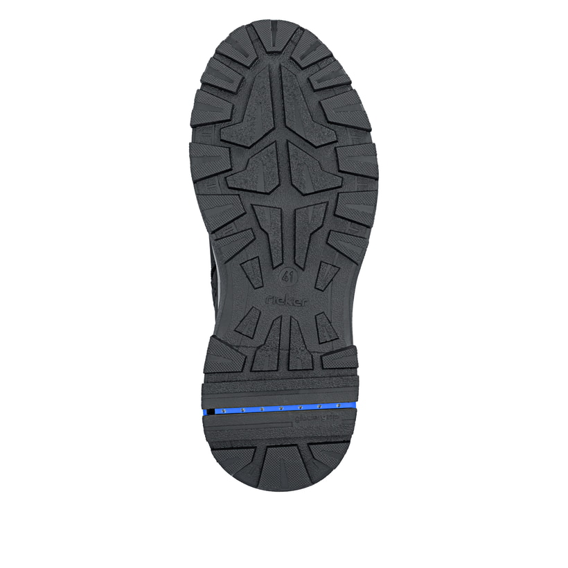 Schwarze Rieker Herren Schnürstiefel 30301-00 mit dem umdrehbaren Glacier Grip. Schuh Laufsohle.