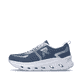 Baskets basses Rieker bleues pour femme W3504-12 avec lacets. Côté extérieur de la chaussure.