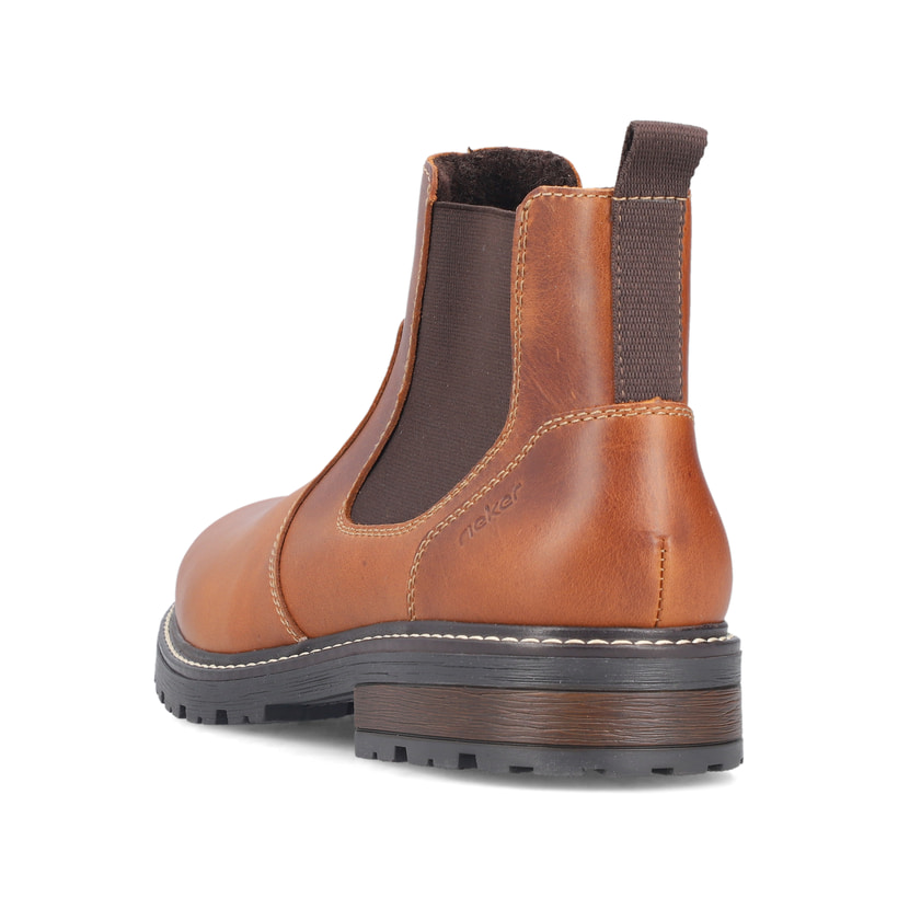 Braune Rieker Herren Chelsea Boots 32052-24 aus Glattleder mit Reißverschluss. Schuh von oben.