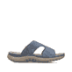 Blaue Rieker Damen Pantoletten 64806-10 mit einem Klettverschluss. Schuh Innenseite.