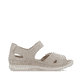 Beige Rieker Damen Riemchensandalen V7474-60 mit einem Klettverschluss. Schuh Innenseite.