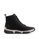 Schwarze Rieker Damen Schnürstiefel 45920-01 mit markanter Anflechter-Naht. Schuh Innenseite.