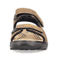 Kaffeebraune Rieker Herren Trekkingsandalen 21760-24 mit einem Klettverschluss. Schuh von vorne.