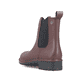 Braunrote Rieker Damen Chelsea Boots P8260-35 mit Elastikeinsatz. Schuh von hinten.