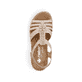 Beige Rieker Damen Riemchensandalen 66201-62 mit Schmuckelementen sowie Gummizug. Schuh von oben.