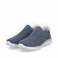 Chaussons Rieker bleus pour femme M5072-10 avec bande élastique. Chaussures inclinées sur le côté.