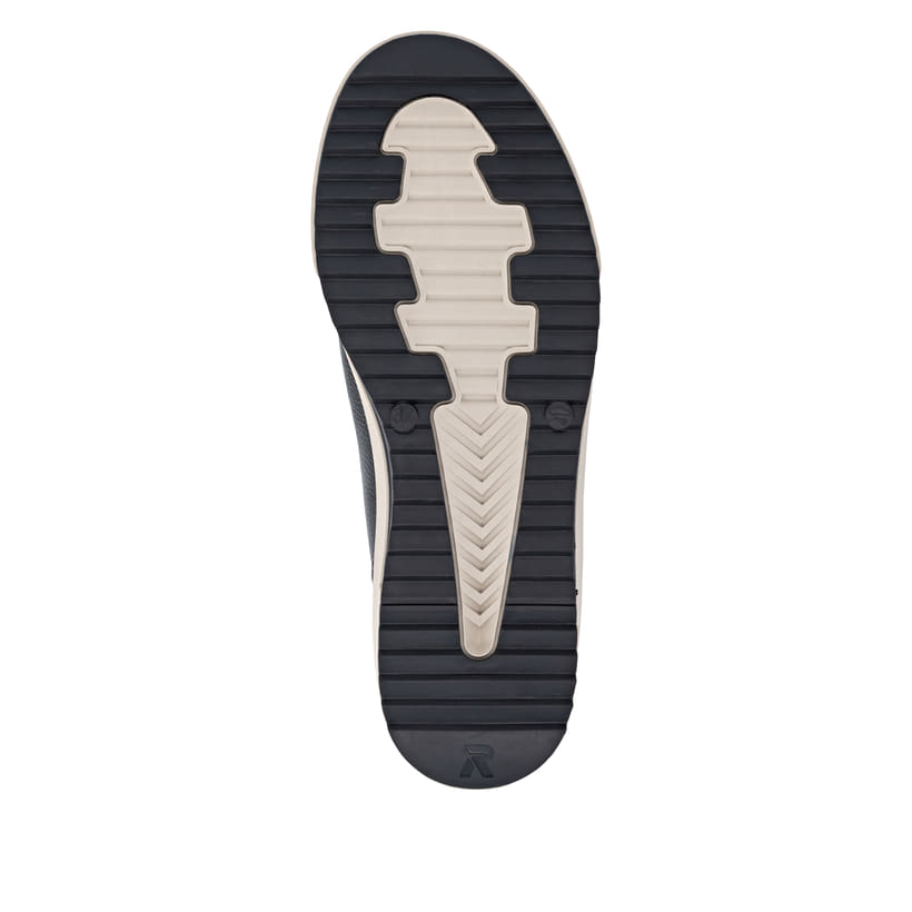 Schwarze Rieker Damen Sneaker High W0164-00 aus Glattleder. Schuh Laufsohle.