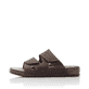Braune Rieker Herren Pantoletten 25691-25 aus Rauleder mit einem Klettverschluss. Schuh Außenseite.