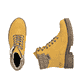 Ockerfarbene Rieker Damen Schnürstiefel Y8130-68 aus Rauleder. Schuh von oben, liegend.