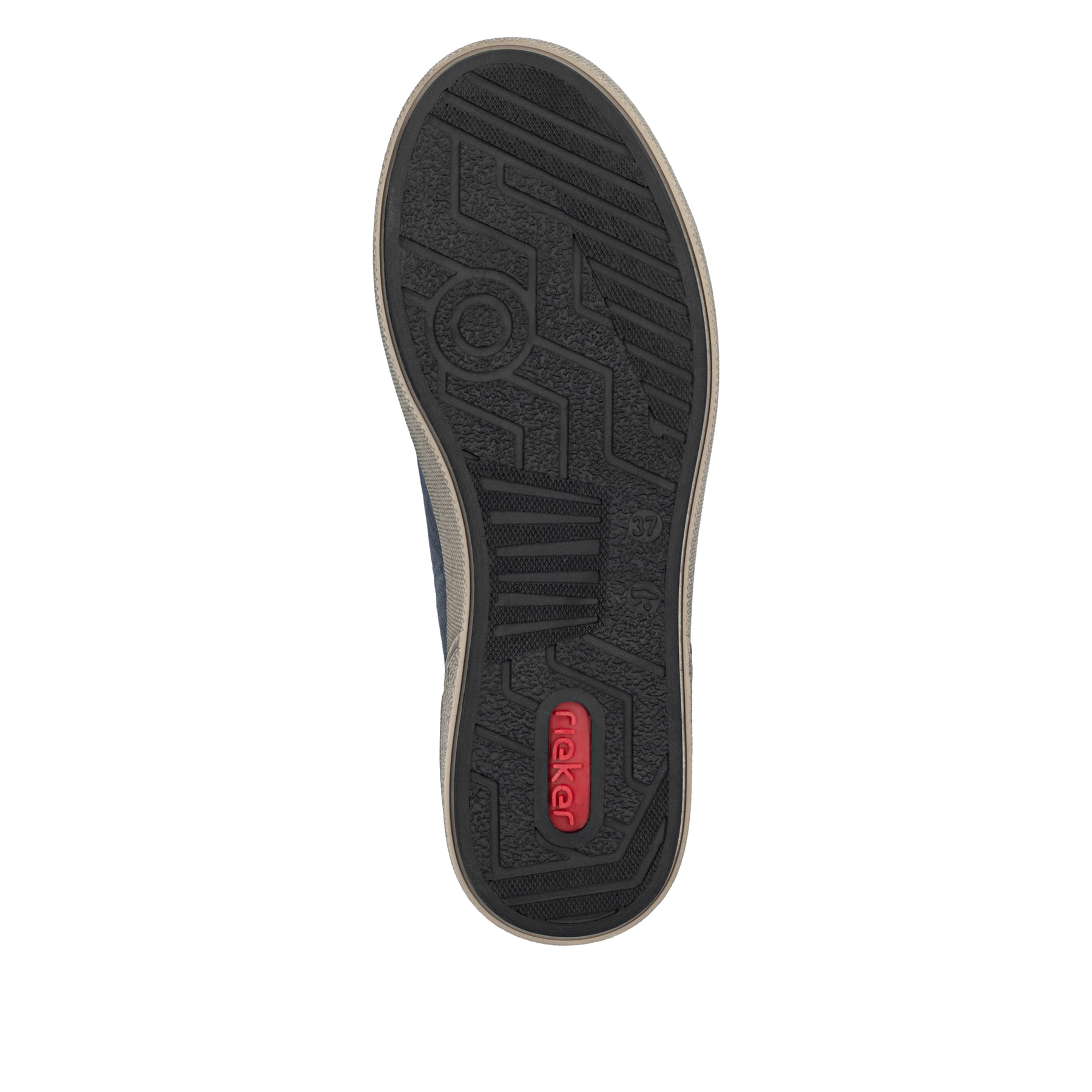 Dunkelblaue Rieker Damen Sneaker High X0709-14 aus Glattleder mit Reißverschluss. Schuh Laufsohle.