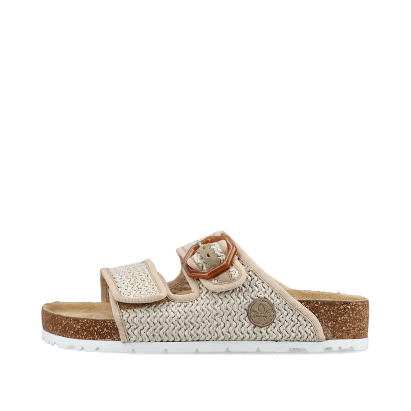 Schwarze Rieker Keilsandaletten 69289-00 mit Elastikeinsatz sowie Extraweite H. Schuh Außenseite gespiegelt.