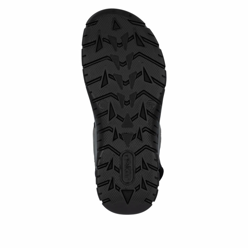 Graue Rieker Herren Trekkingsandalen 26955-42 mit einem Klettverschluss. Schuh Laufsohle.