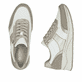Chaussures à lacets Rieker blanches femme N9504-80 avec fermeture éclair. Chaussure vue de dessus, couchée.