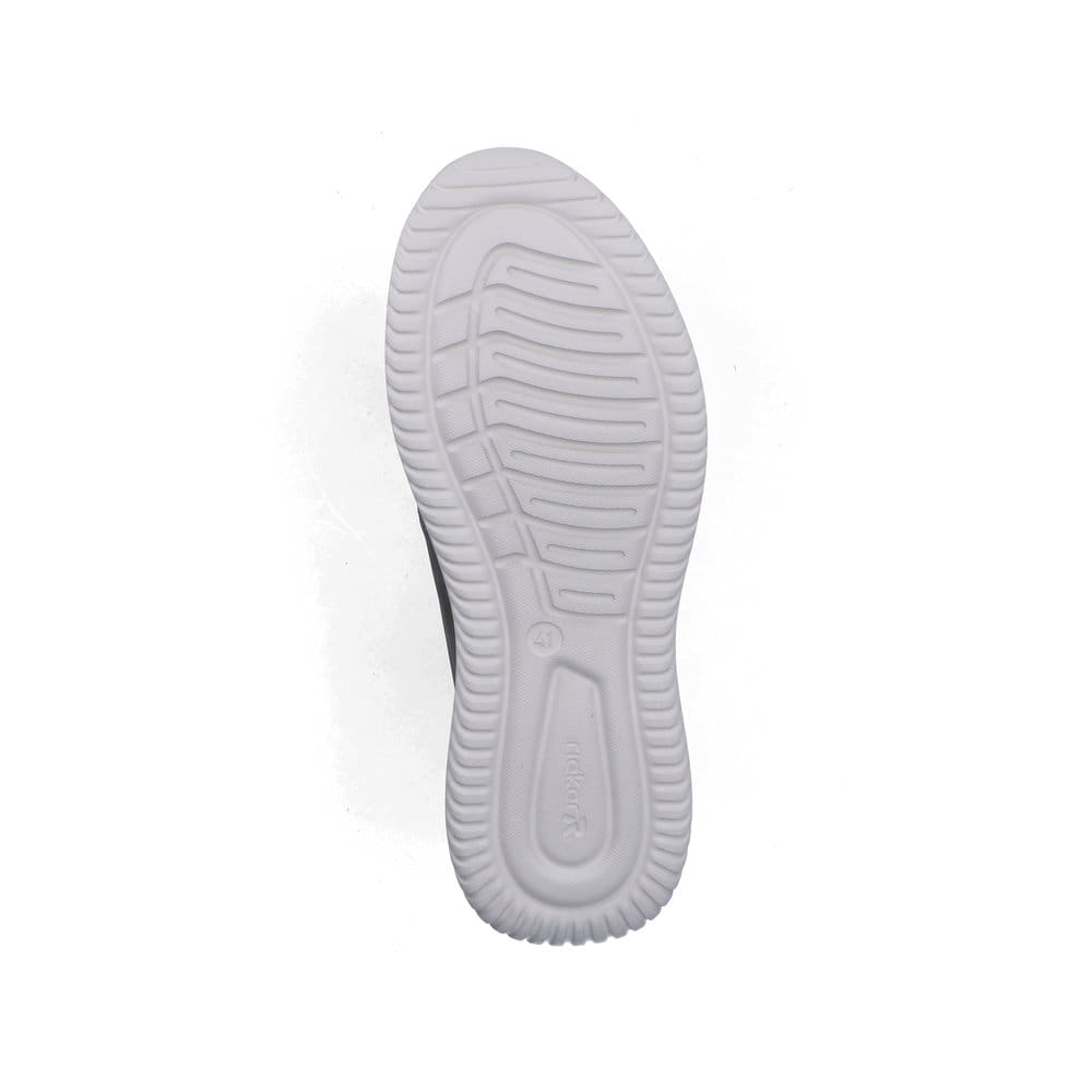 Mocassins Rieker gris pour homme B9643-42 avec bande élastique. Semelle extérieure de la chaussure.