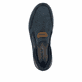 Dunkelblaue Rieker Herren Slipper B9057-14 mit einem Gummizug sowie Extraweite H. Schuh von oben.