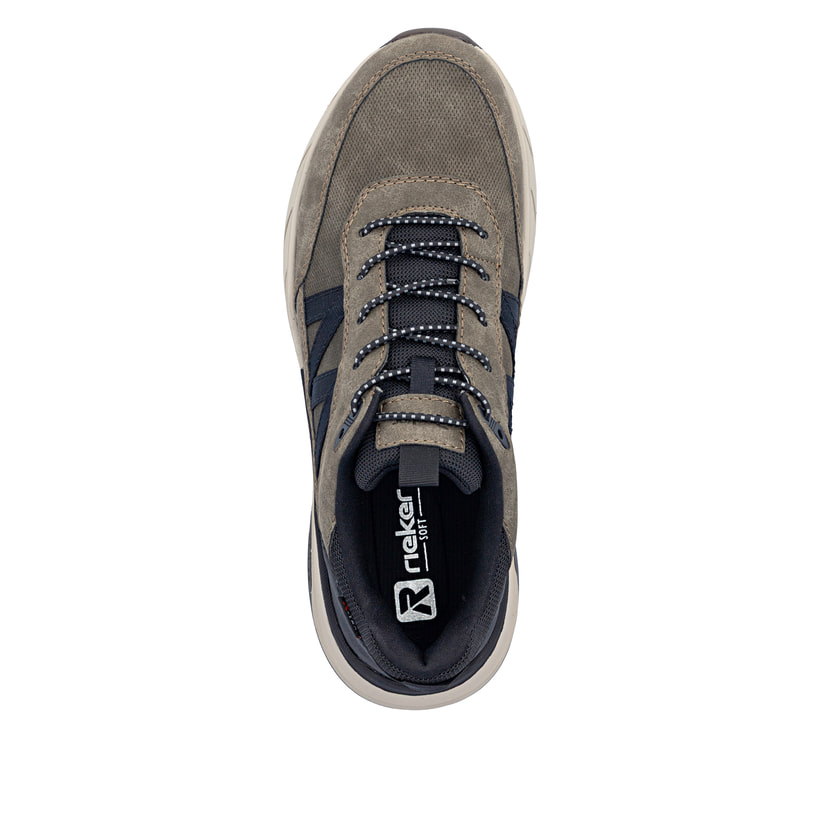 Dunkelbraune Rieker Herren Slipper 06155-25 mit wasserabweisender TEX-Membran. Schuh von oben.