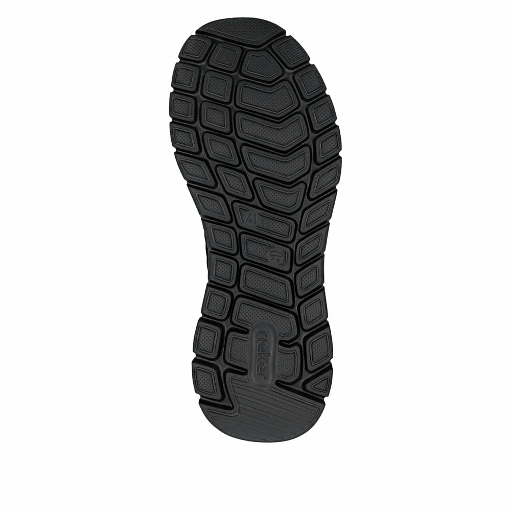 Schwarze Rieker Herren Slipper B6659-01 mit easy Hineinschlüpf-Möglichkeit. Schuh Laufsohle.