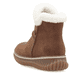 Braune Rieker Damen Kurzstiefel 74260-25 mit wasserabweisender RiekerTEX-Membran. Schuh von oben.