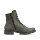 Dunkelgrüne Rieker Damen Biker Boots 79521-54 mit einem Reißverschluss. Schuh Innenseite.