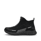 Pazifikblaue Rieker Damen Clogs M5090-14 mit ultra leichter und flexibler Sohle. Schuh Außenseite gespiegelt.
