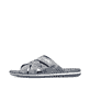 Mules Rieker bleues pour homme 21062-15 avec coutures modernes élégantes. Côté extérieur de la chaussure.