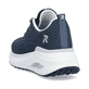 Blaue vegane Rieker Damen Sneaker Low W2701-14 mit einer Schnürung. Schuh von hinten.