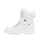 Weiße Rieker Damen Schnürstiefel W2174-80 mit wasserabweisender TEX-Membran. Schuh Außenseite.