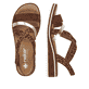 Braune Rieker Keilsandaletten V3663-24 mit Klettverschluss sowie leichter Sohle. Schuh von oben, liegend.