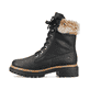 
Tiefschwarze Rieker Damen Schnürstiefel 72630-00 mit Schnürung und Reißverschluss. Schuh Außenseite