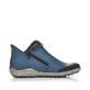 Ozeanblaue Rieker Damen Slipper Z7582-00 mit einer Profilsohle. Schuh Innenseite