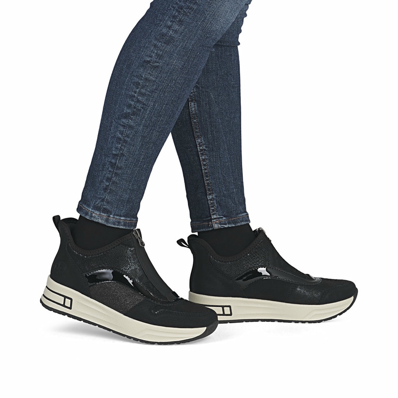 Rieker M6500 Stivaletto Alta Donna – Autunno Inverno, Larghezza Comfort, Suola Memosoft, Membrana Impermeabile Tex