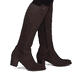 Dunkelbraune Rieker Damen Hochschaftstiefel Y2050-25 mit einem Reißverschluss. Schuh am Fuß.