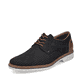 Blaue Rieker Herren Schnürschuhe 16506-16 in Löcheroptik sowie Extraweite H. Schuh seitlich schräg.