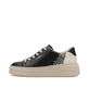 Schwarze Rieker Damen Sneaker Low N5402-00 mit einer Schnürung. Schuh Außenseite.