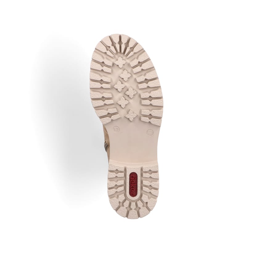 Rieker Damen Schnürstiefeletten 72643 – Mintgrün, Mit Reißverschluss, Weiches Warmfutter, Plateausohle