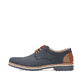 Blaue Rieker Herren Schnürschuhe 16504-16 mit der Extraweite H. Schuh Außenseite.
