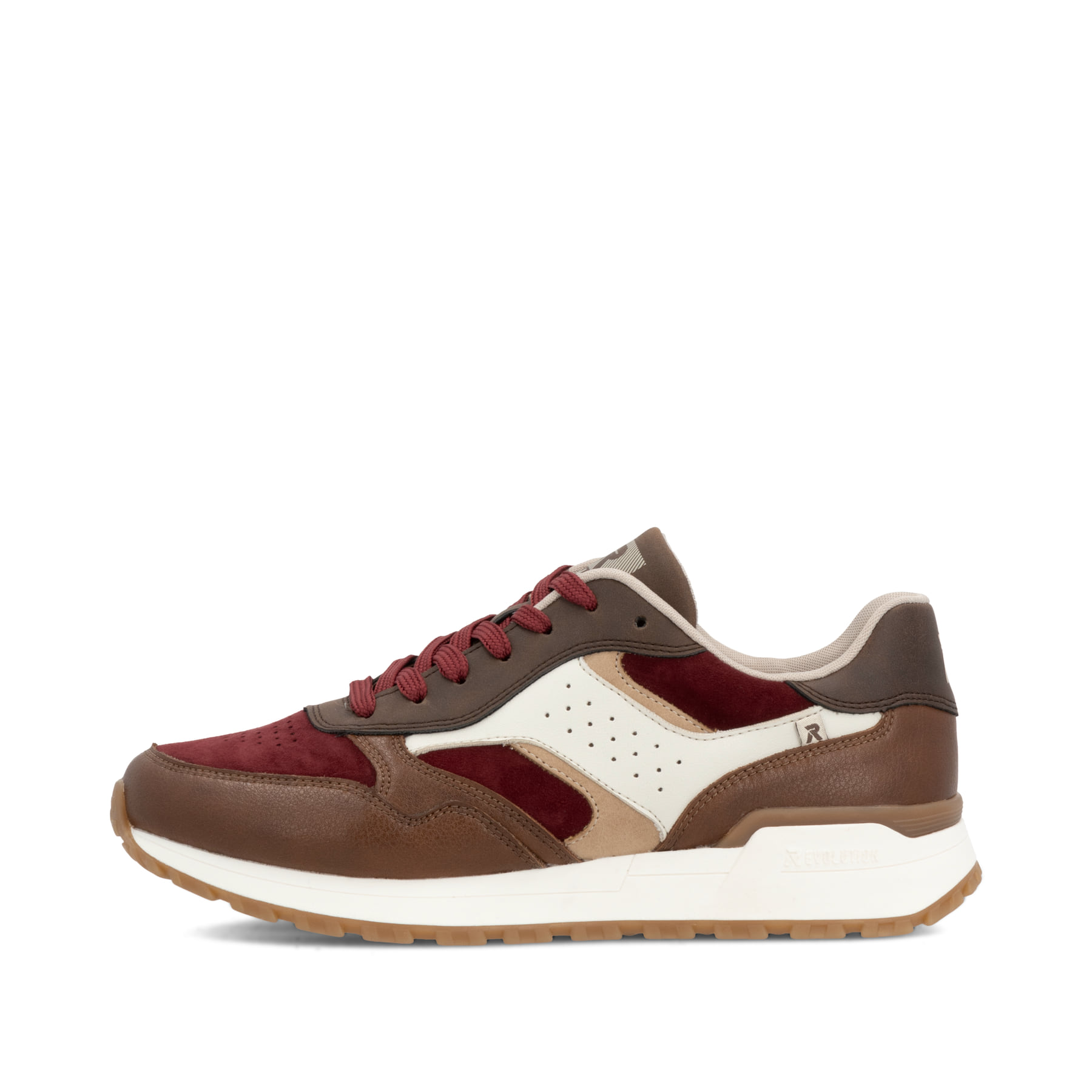 Baskets basses Rieker marron pour femme W0607-35 avec semelle adhérente. Côté extérieur de la chaussure.