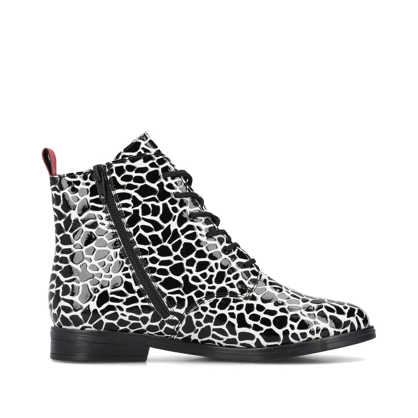 Blaugraue Rieker Damen Kurzstiefel 45980-14 mit einer schockabsorbierenden Sohle. Schuh Innenseite